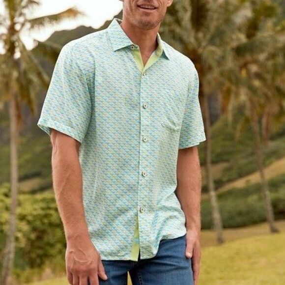 Tommy Bahama Veracruz Cay Cocktail Mixer Short-Sleeve Shirt Size: Large - Picture 1 of 8
